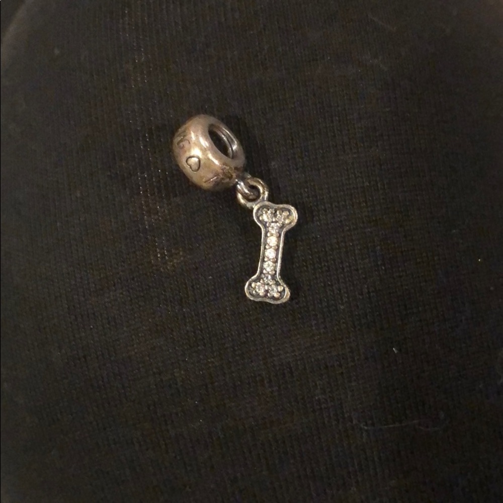 Dog bone Pandora Charm with writing “I <3 my dog”